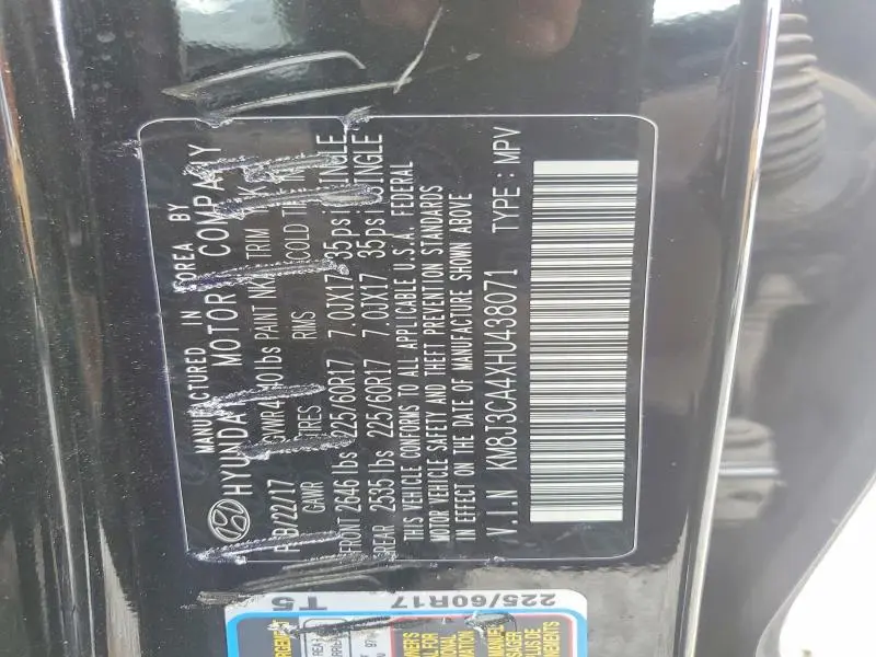 2017 HYUNDAI TUCSON LIMITED  