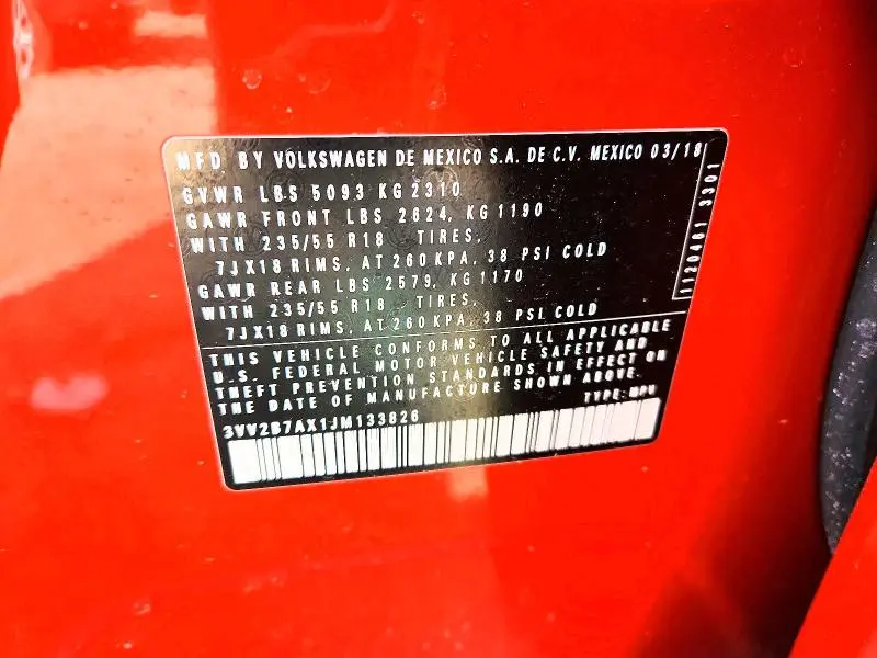 2018 VOLKSWAGEN TIGUAN SE  