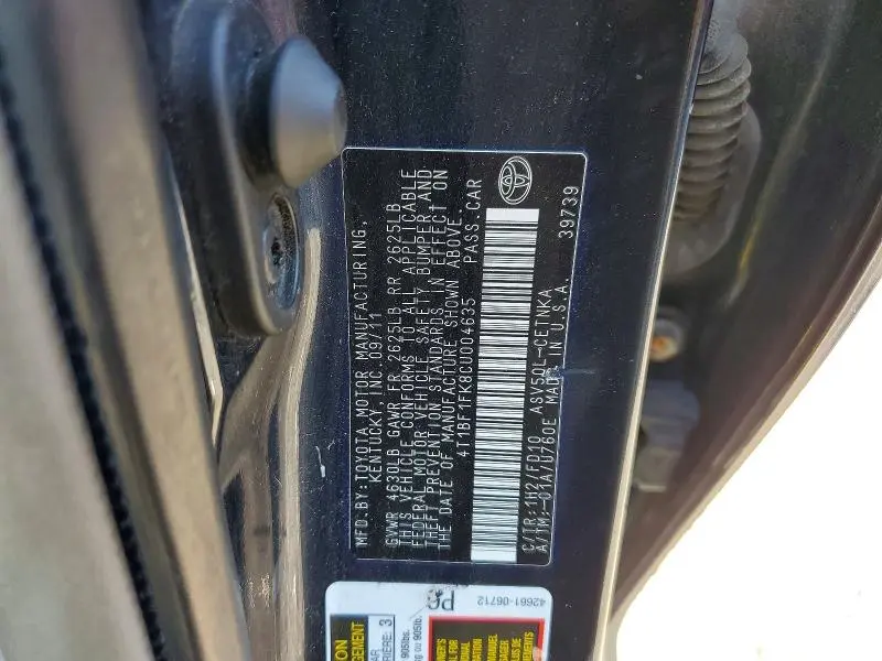 2012 TOYOTA CAMRY LE  