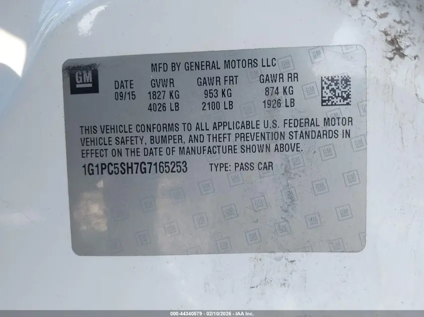 2016 CHEVROLET CRUZE LIMITED LS AUTO