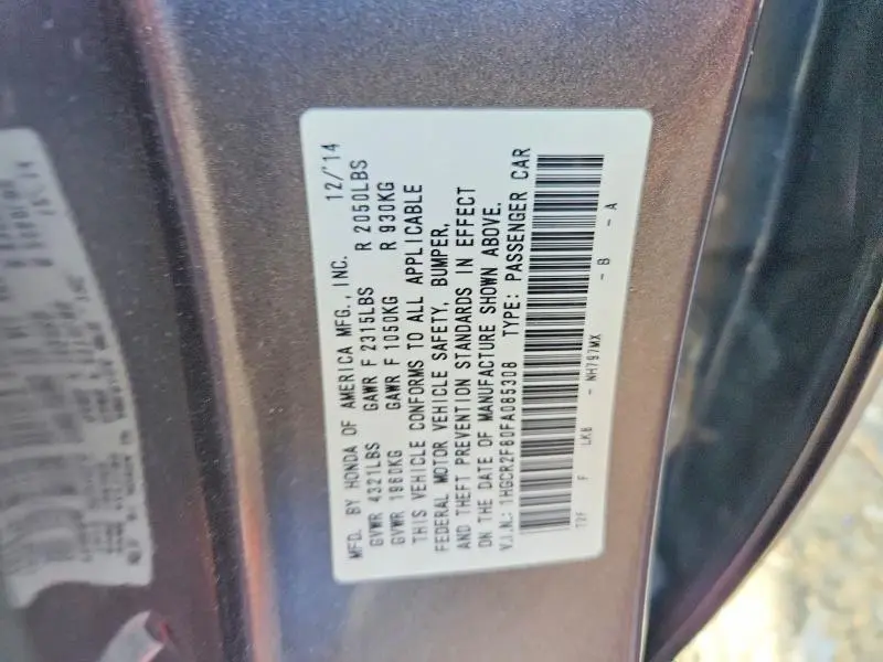 2015 HONDA ACCORD EXL  