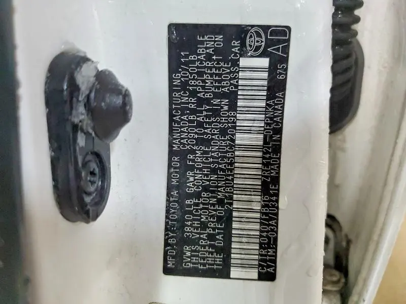 2011 TOYOTA COROLLA BASE  