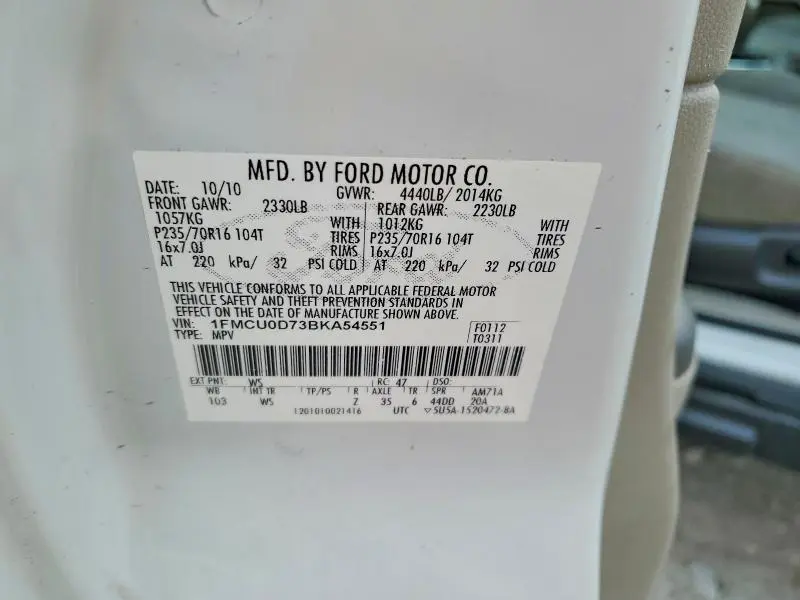 2011 FORD ESCAPE XLT  