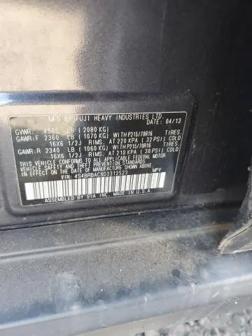 2013 SUBARU OUTBACK 2.5I  