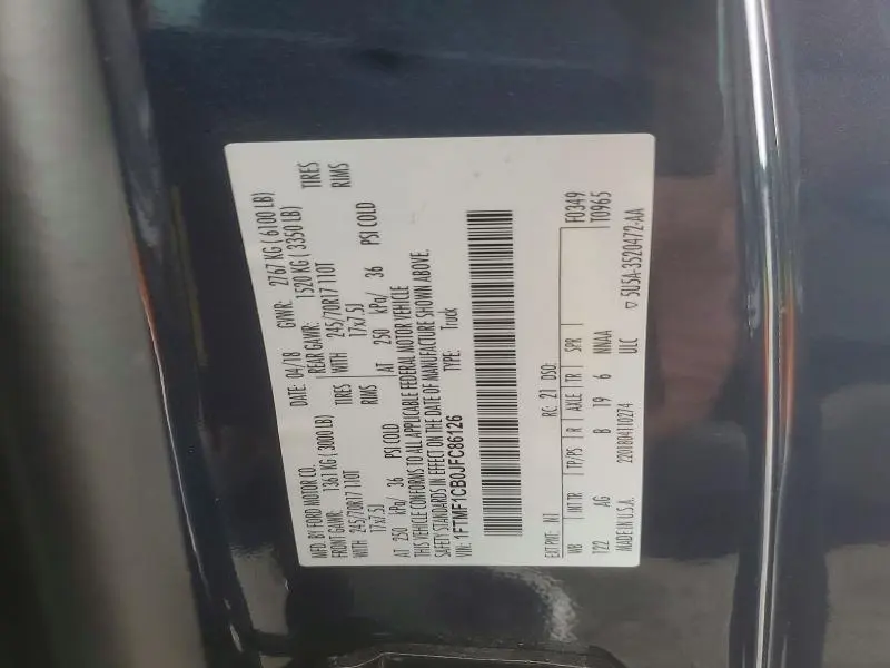 2018 FORD F150   