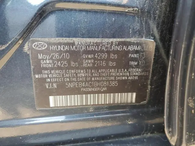 2011 HYUNDAI SONATA GLS  