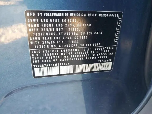 2019 VOLKSWAGEN TIGUAN SE  