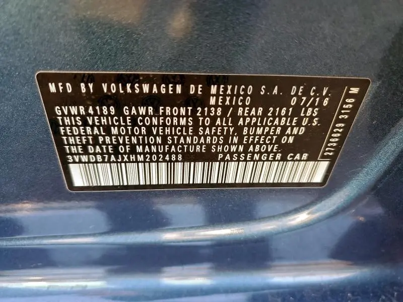 2017 VOLKSWAGEN JETTA SE  