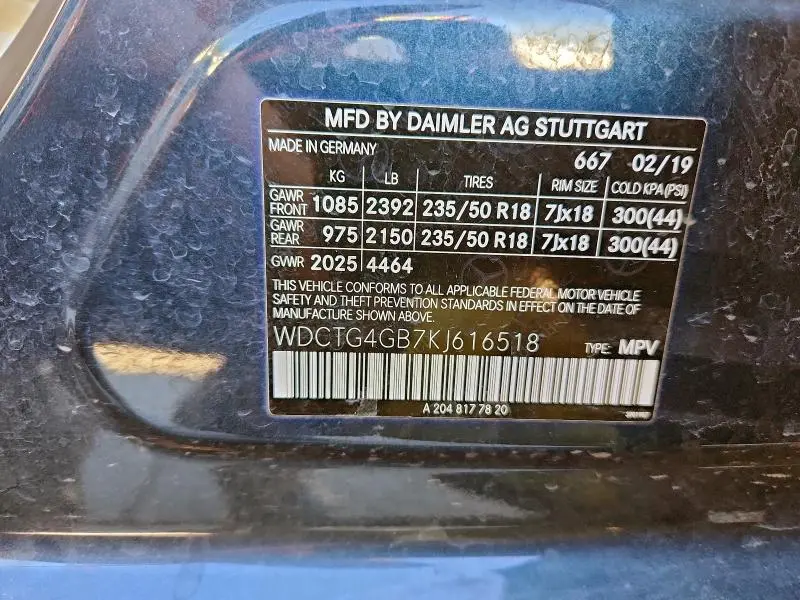 2019 MERCEDES-BENZ GLA 250 4MATIC  