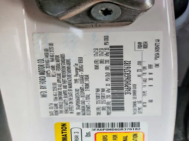 2016 FORD FUSION SE  