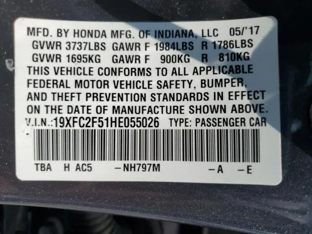 2017 HONDA CIVIC LX  