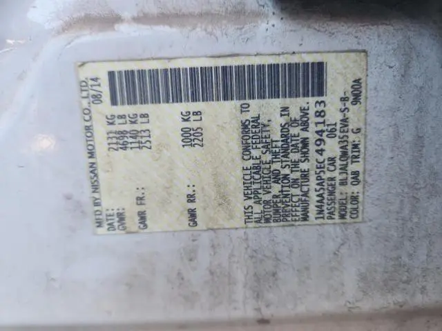 2014 NISSAN MAXIMA S  