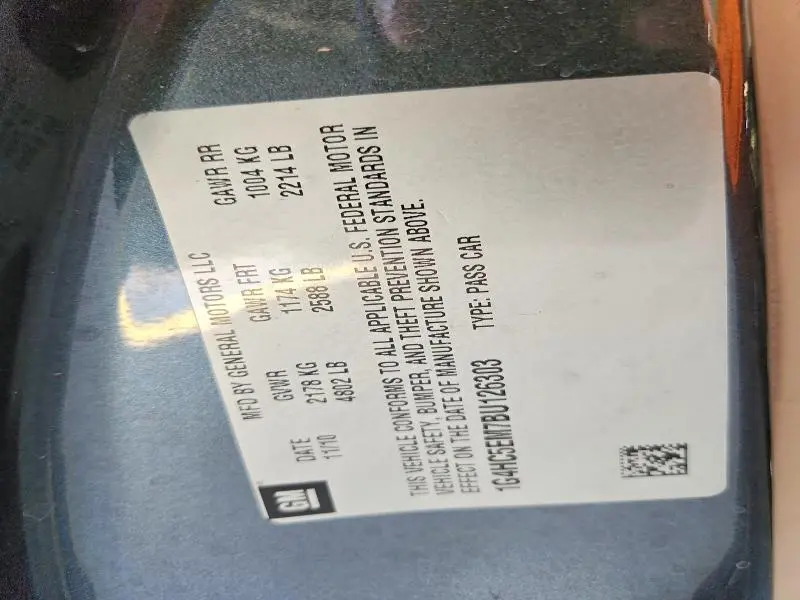 2011 BUICK LUCERNE CXL  