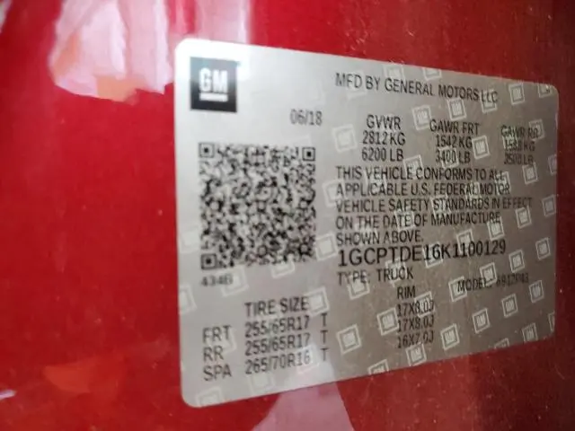 2019 CHEVROLET COLORADO   