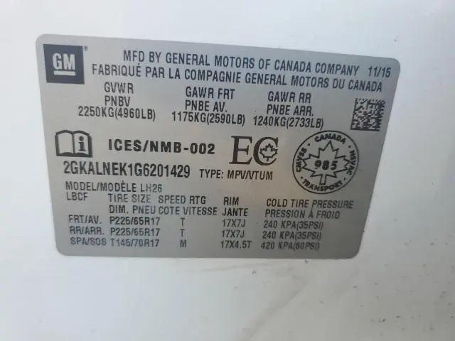 2016 GMC TERRAIN SLE  