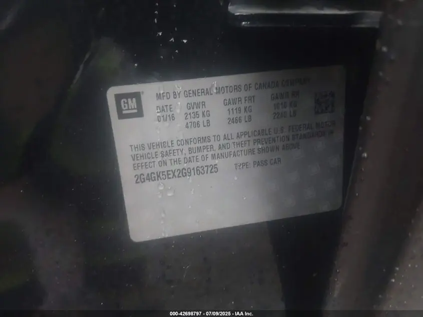 2016 BUICK REGAL TURBO