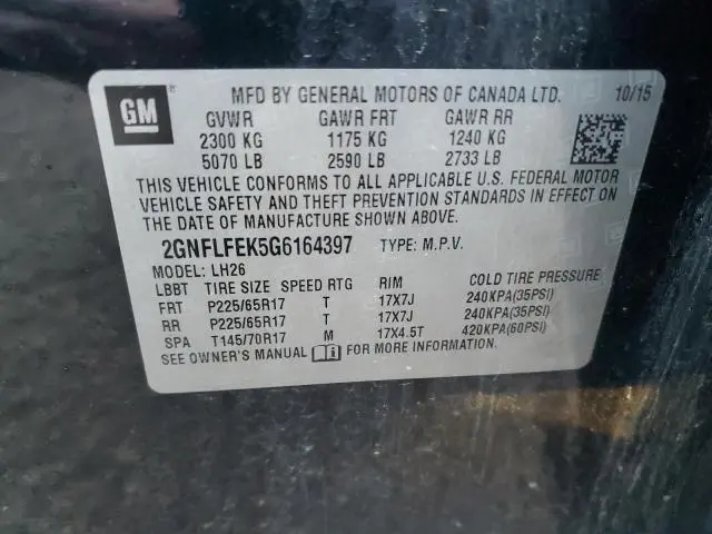 2016 CHEVROLET EQUINOX LT
