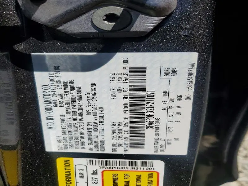 2018 FORD FUSION SE  