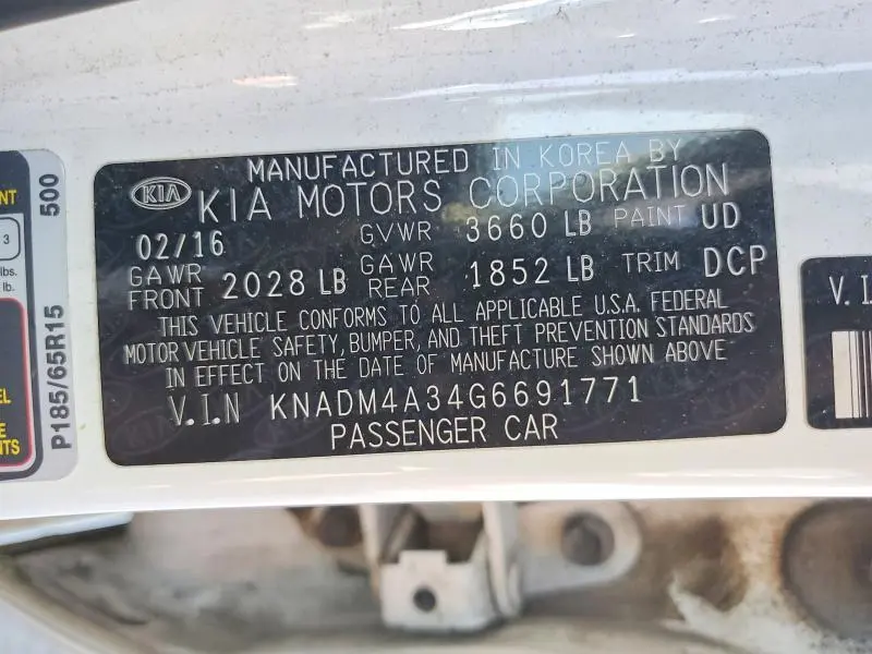 2016 KIA RIO LX  
