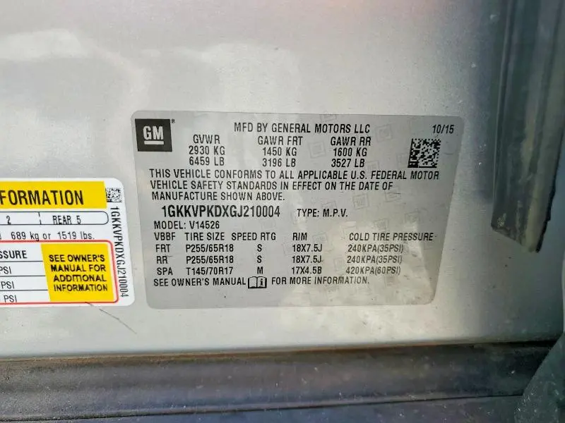 2016 GMC ACADIA SLE  