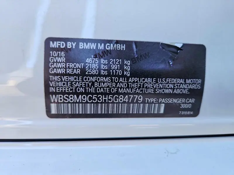 2017 BMW M3   