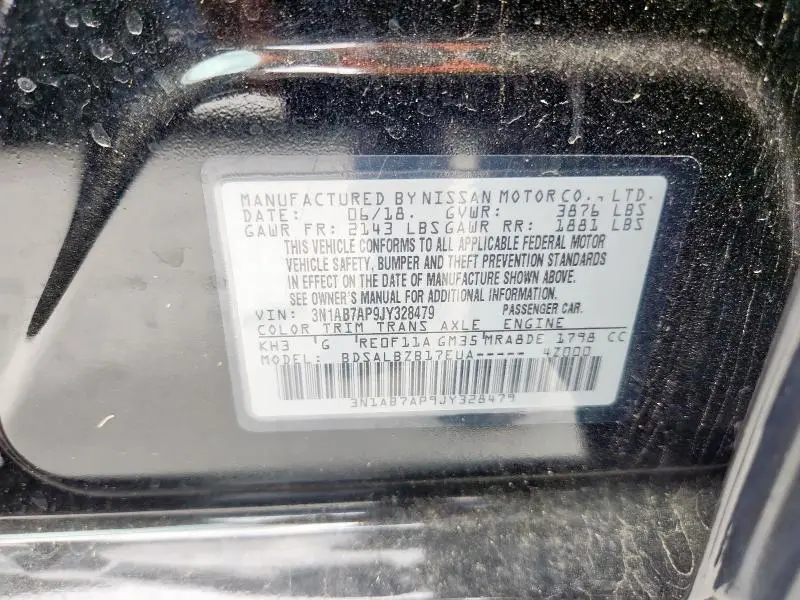 2018 NISSAN SENTRA S  