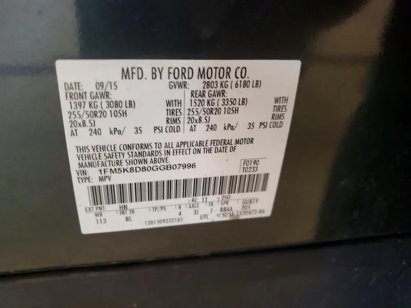 2016 FORD EXPLORER XLT  