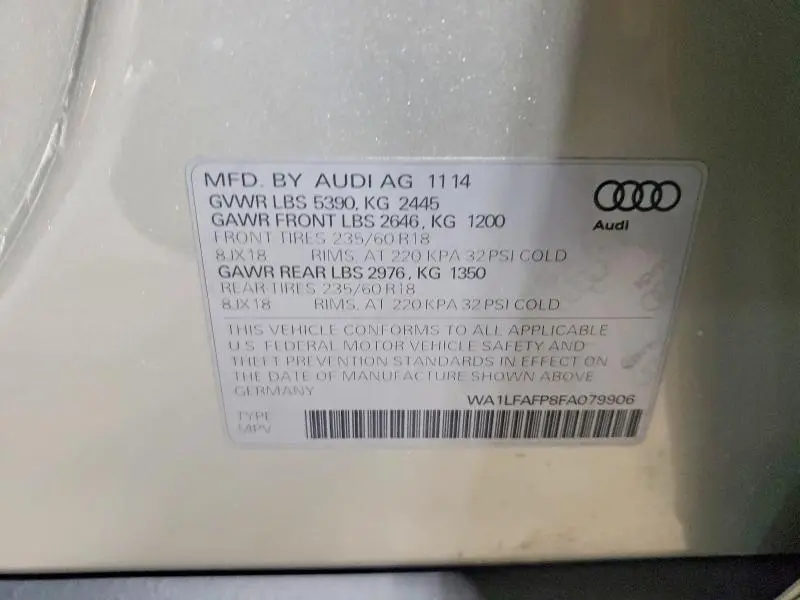 2015 AUDI Q5 PREMIUM PLUS  