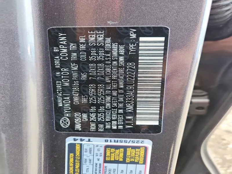 2020 HYUNDAI TUCSON SEL  