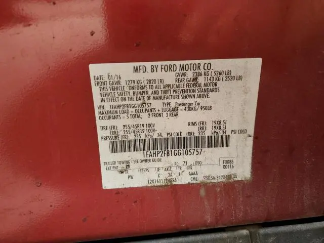 2016 FORD TAURUS LIMITED  