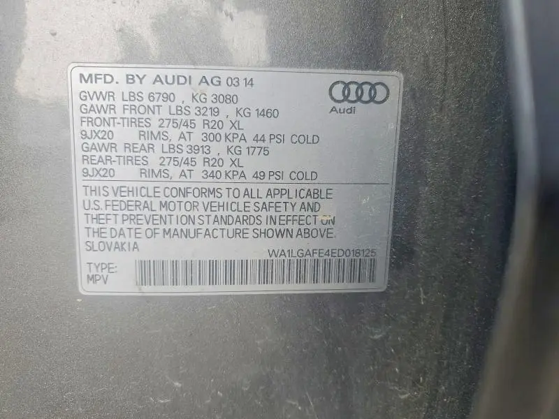 2014 AUDI Q7 PREMIUM PLUS  