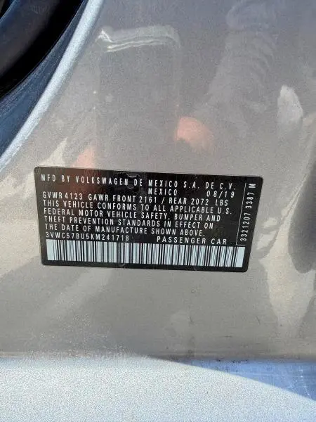 2019 VOLKSWAGEN JETTA S  