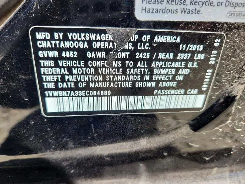 2014 VOLKSWAGEN PASSAT SE  