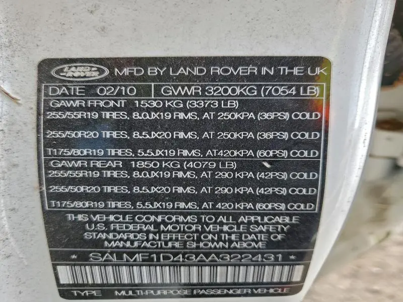 2010 LAND ROVER RANGE ROVER HSE LUXURY  