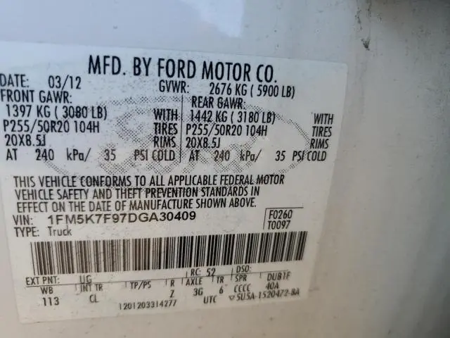 2013 FORD EXPLORER LIMITED  