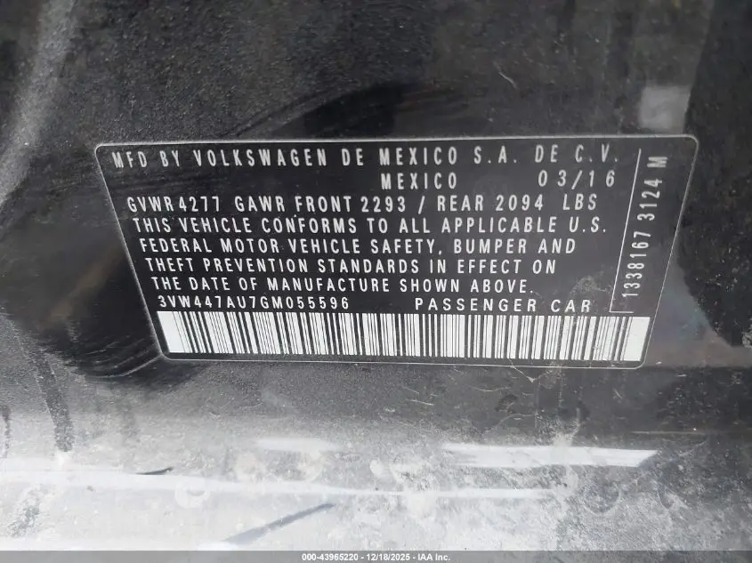 2016 VOLKSWAGEN GOLF GTI AUTOBAHN W/PERFORMANCE PACKAGE 4-DOOR