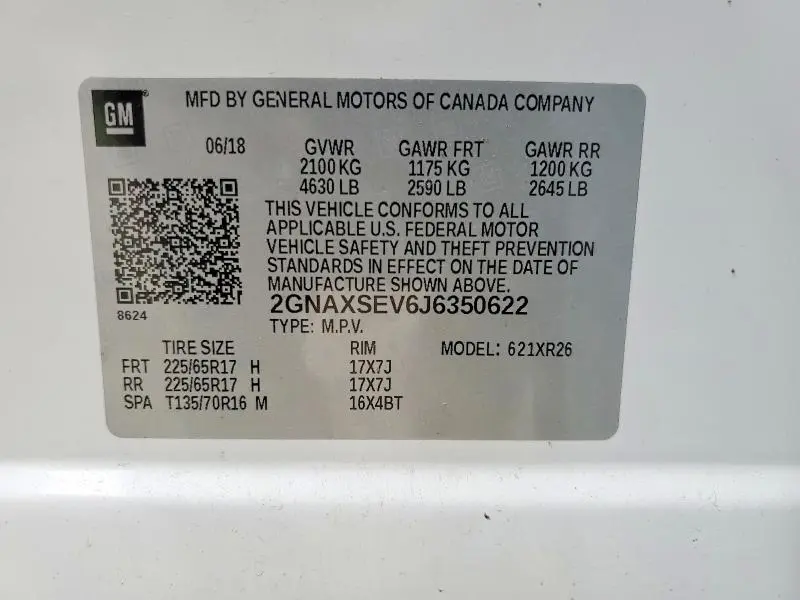 2018 CHEVROLET EQUINOX LT  