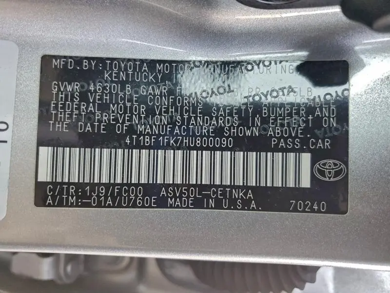 2017 TOYOTA CAMRY LE  