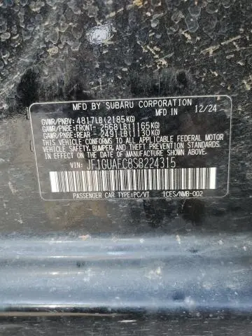 2025 SUBARU IMPREZA SPORT  