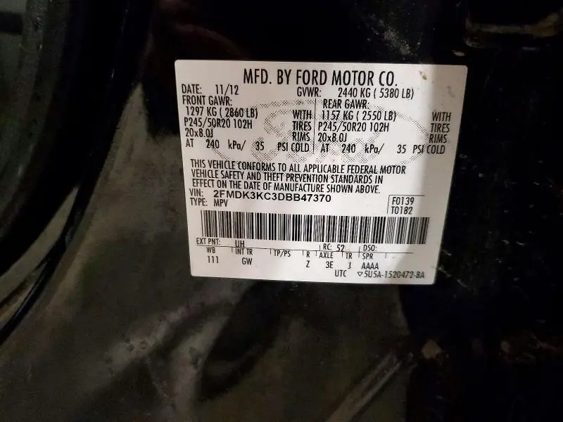 2013 FORD EDGE LIMITED  