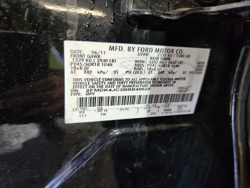 2011 FORD EDGE SEL  