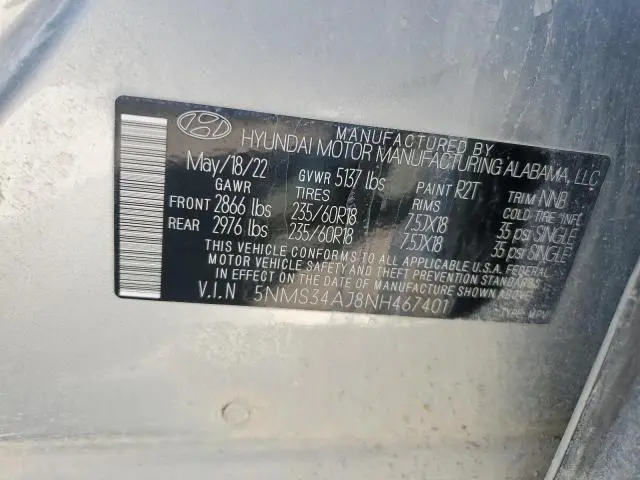 2022 HYUNDAI SANTA FE SEL