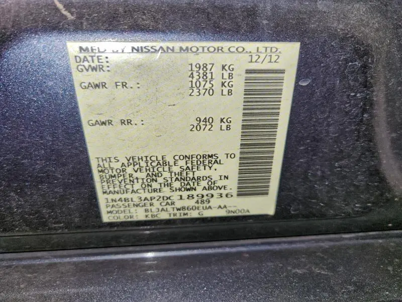 2013 NISSAN ALTIMA 3.5S  