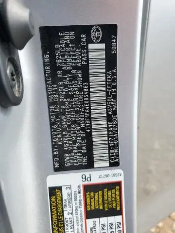 2014 TOYOTA CAMRY L  
