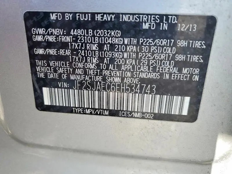 2014 SUBARU FORESTER 2.5I PREMIUM  