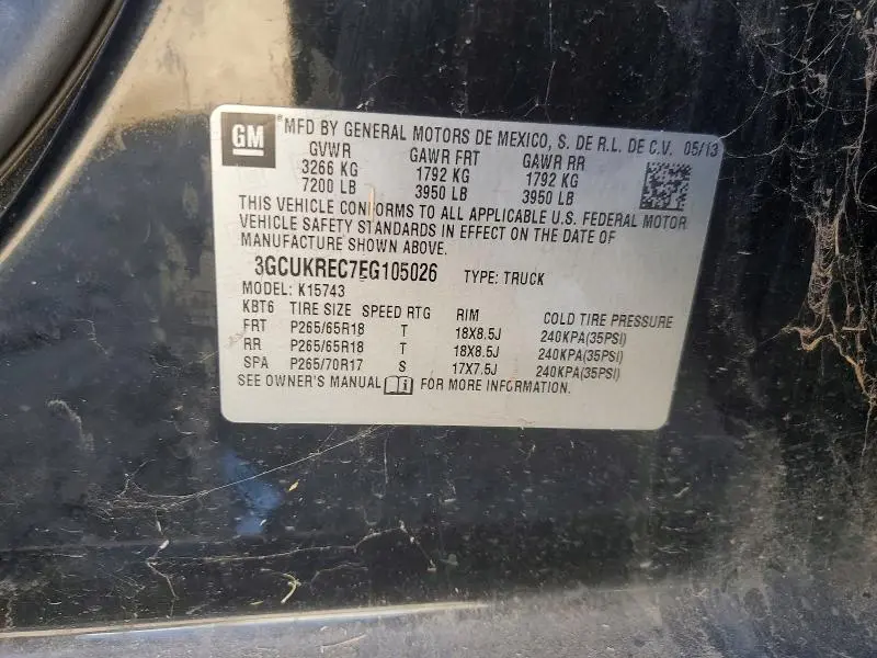 2014 CHEVROLET SILVERADO K1500 LT  