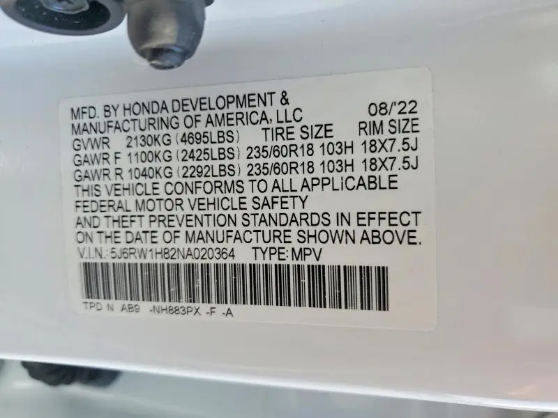 2022 HONDA CR-V EXL  