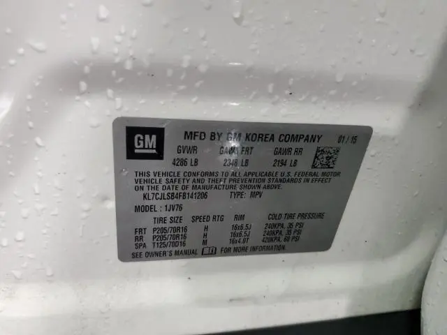 2015 CHEVROLET TRAX 1LT  