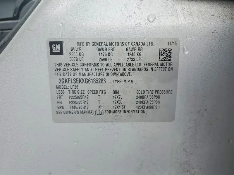 2016 GMC TERRAIN SLE  