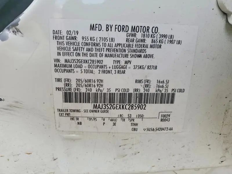 2019 FORD ECOSPORT SE  